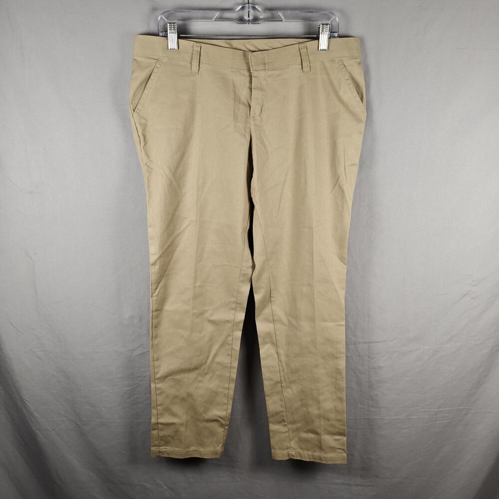 Dickies Pants Womens 12 Petite Beige Twill Straight Leg Work Uniform Khakis